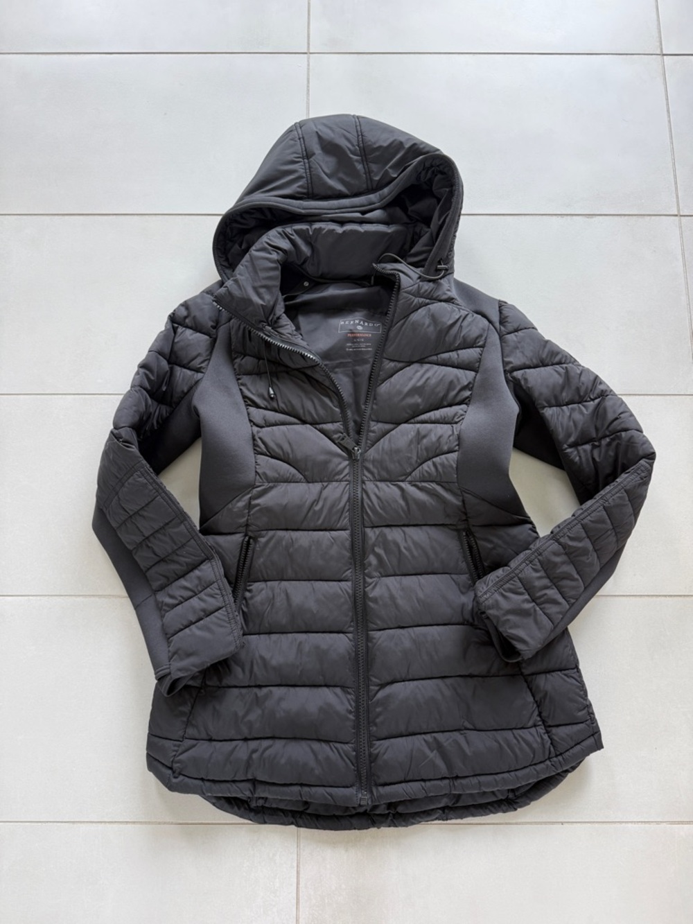 Bernardo Black Hooded Quilted Puffer Jacket